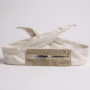 Steve Madden Cream and Gold Beaded Headband